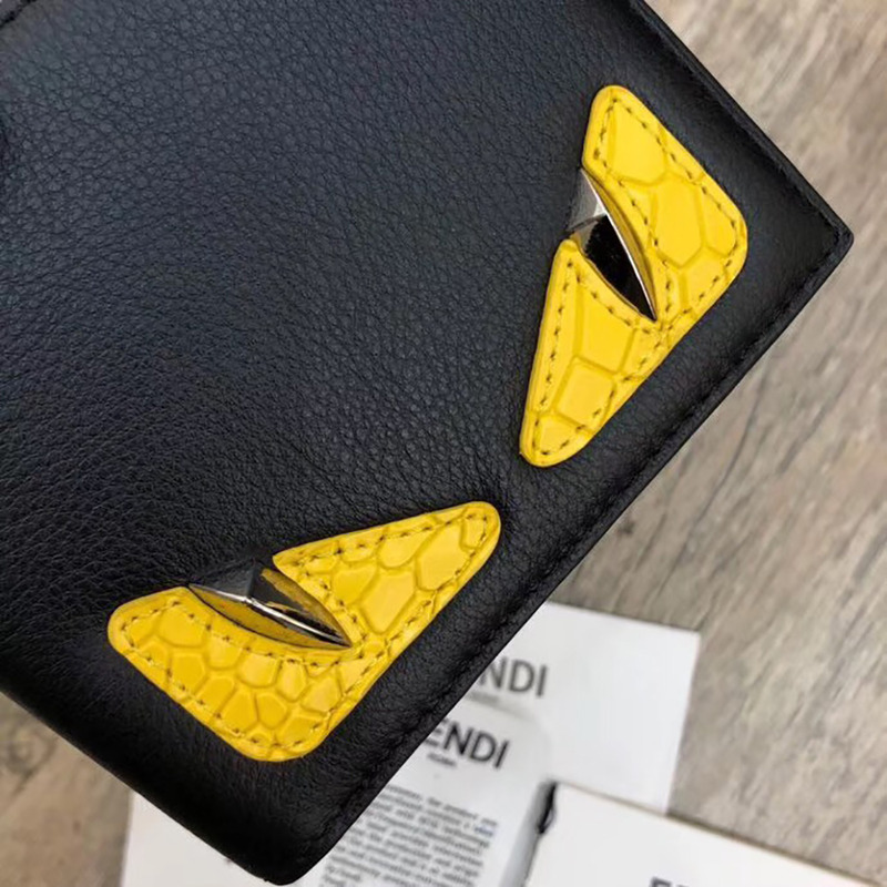 F**di black leather horizontal wallet