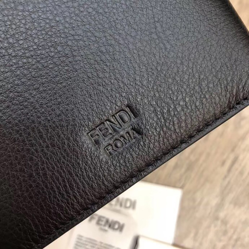 F**di black leather horizontal wallet