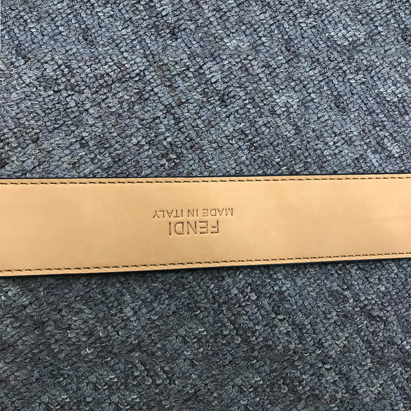 F**di brown leather belt with gold buckle