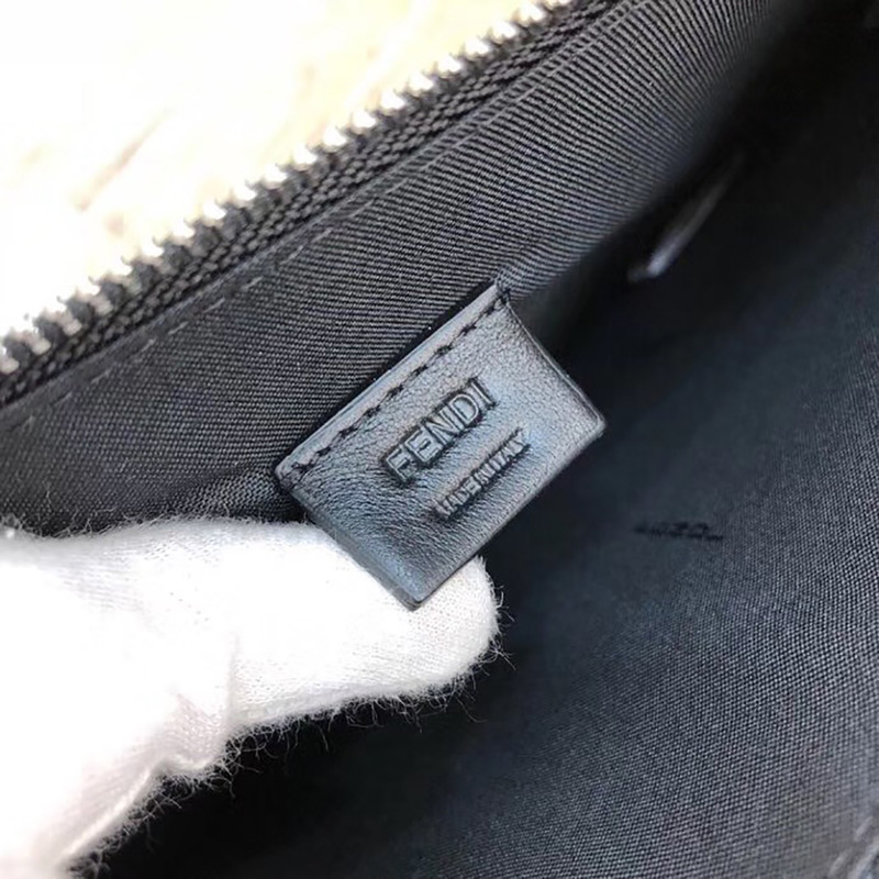 F**di brown leather slim pouch