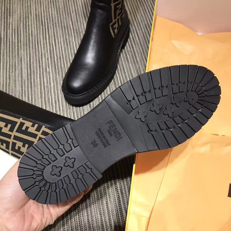 F**di double f thigh-high boots - black