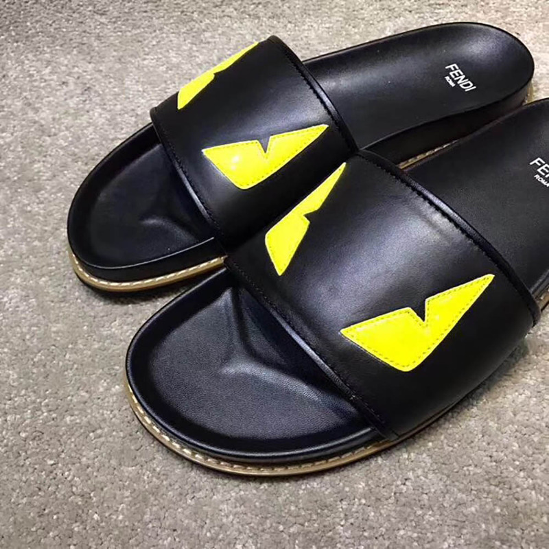 F**di inspired monster eyes sandals