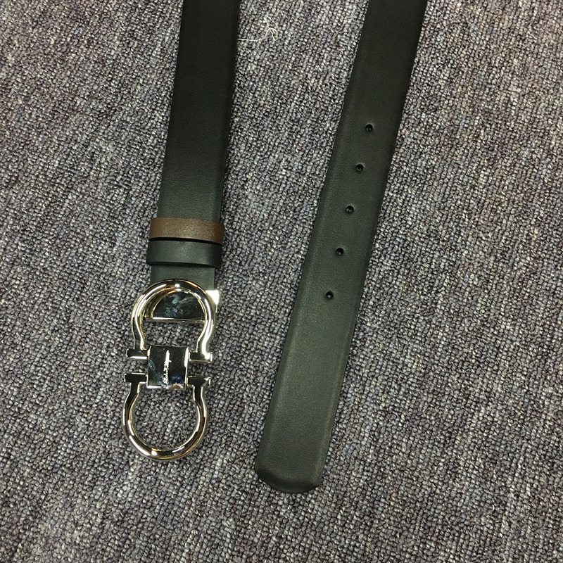 Ferragamo belt black silver
