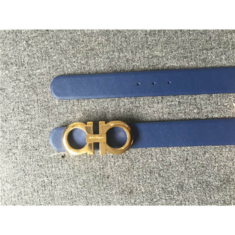 Ferragamo Limited Quality Reversible belt 237601 featuring oversized double golden Gancio buckle