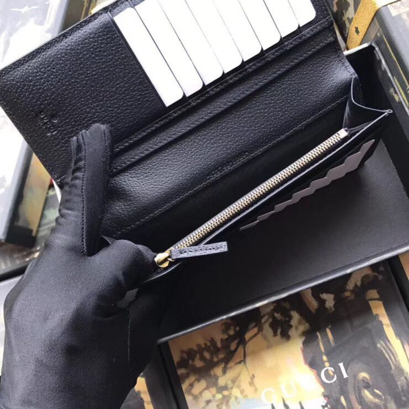 G*u*i gg marmont continental wallet black leather