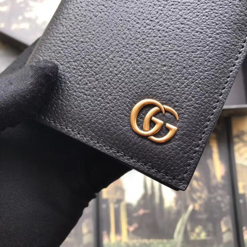G*u*i gg marmont continental wallet black leather