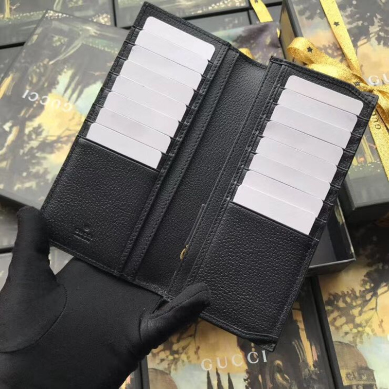 G*u*i gg marmont continental wallet black leather