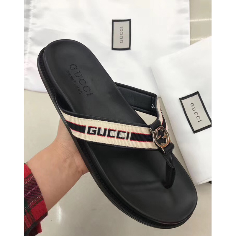 G*u*i web horsebit thong sandals