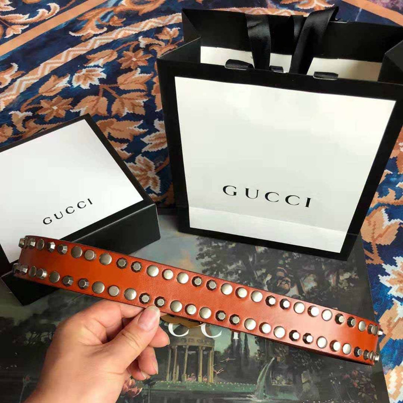 G*u*i leather belt with double g buckle