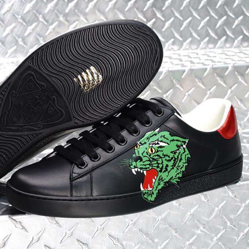 G*u*i ace tiger print sneaker  in black
