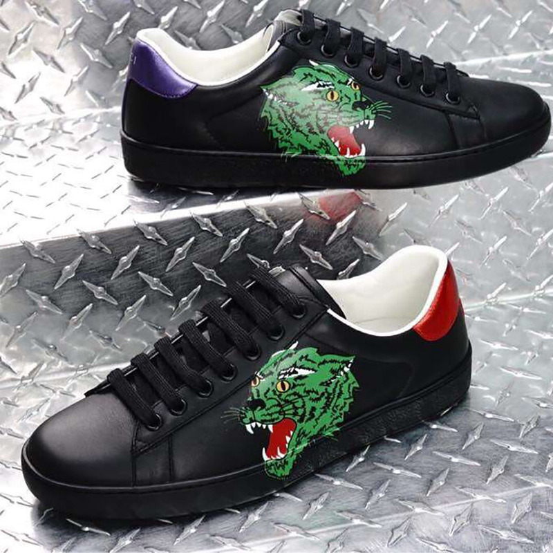 G*u*i ace tiger print sneaker  in black