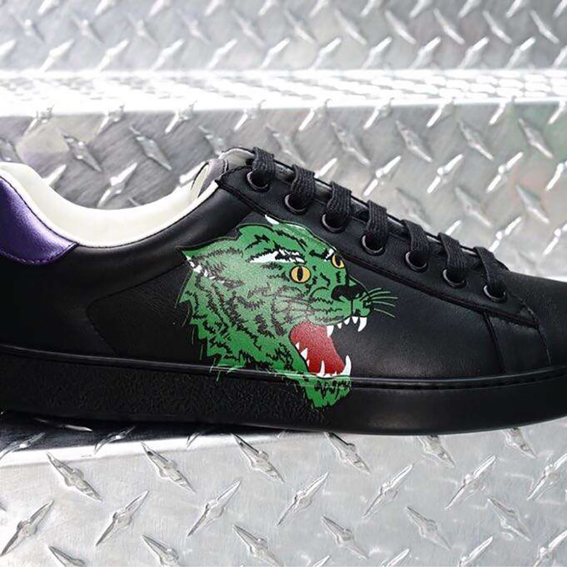 G*u*i ace tiger print sneaker  in black