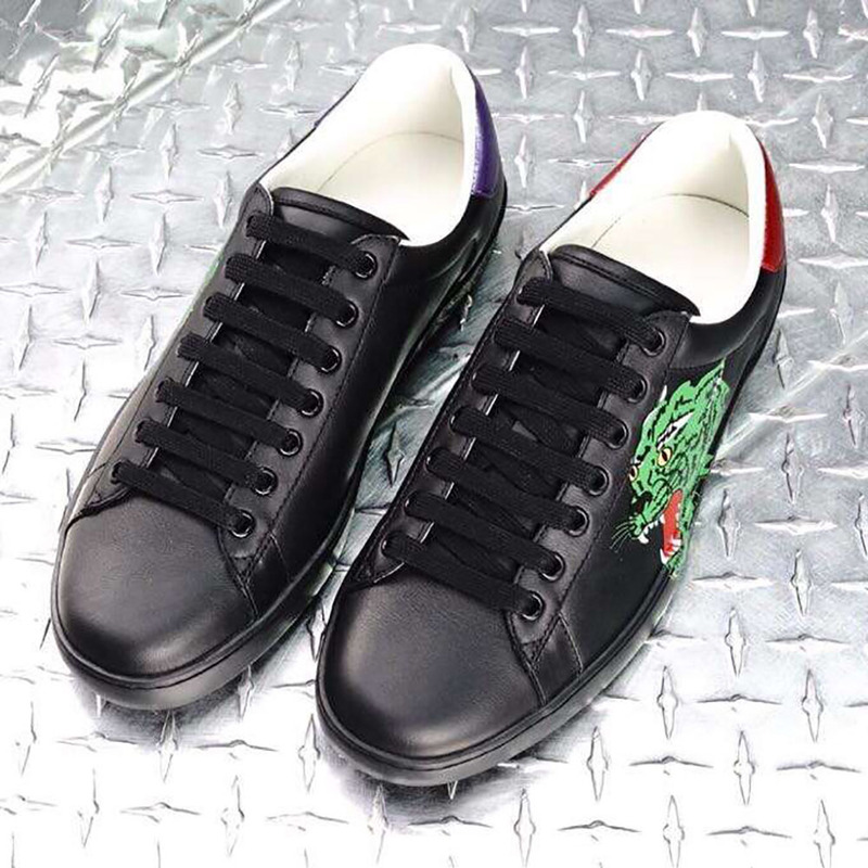 G*u*i ace tiger print sneaker  in black