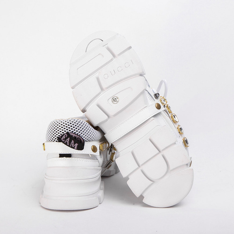 G*u*i flashtrek sneaker with removable crystals(white leather)