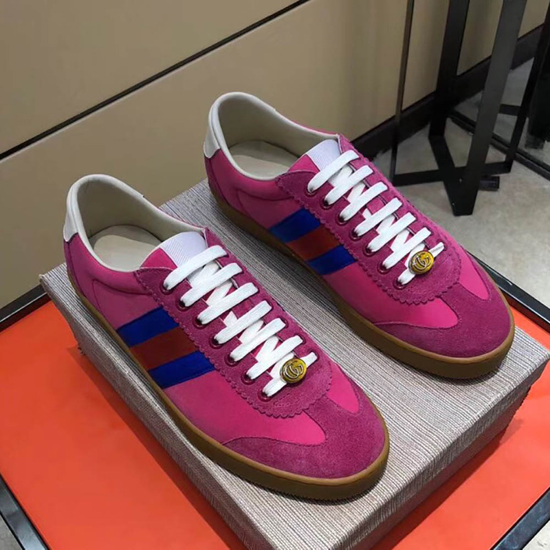 G*u*i nylon and suede web sneaker(pink nylon)