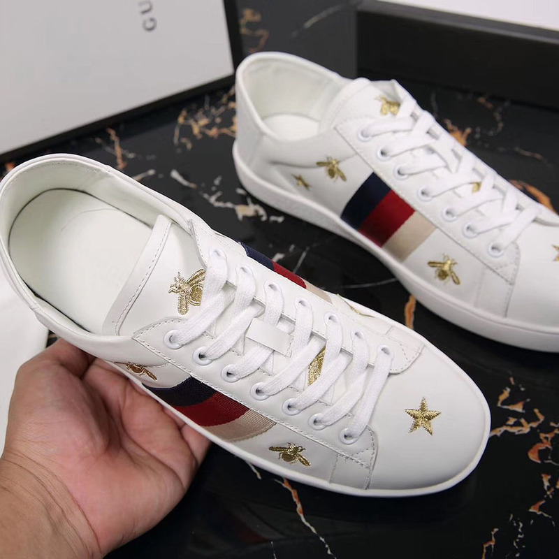G*u*i ace sneaker with bees and stars(white leather)