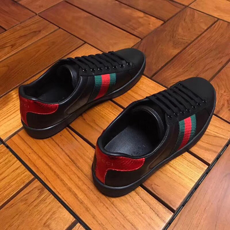 G*u*i ace black leather sneaker