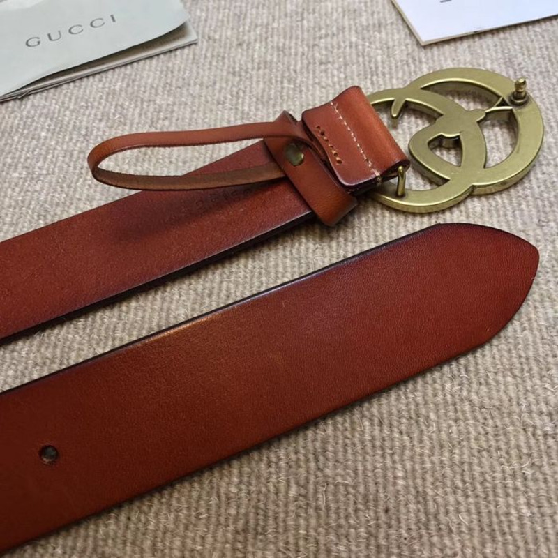 G*u*i leather belt with double g buckle with snake