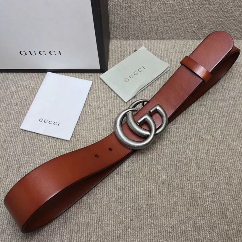G*u*i leather belt with double g buckle