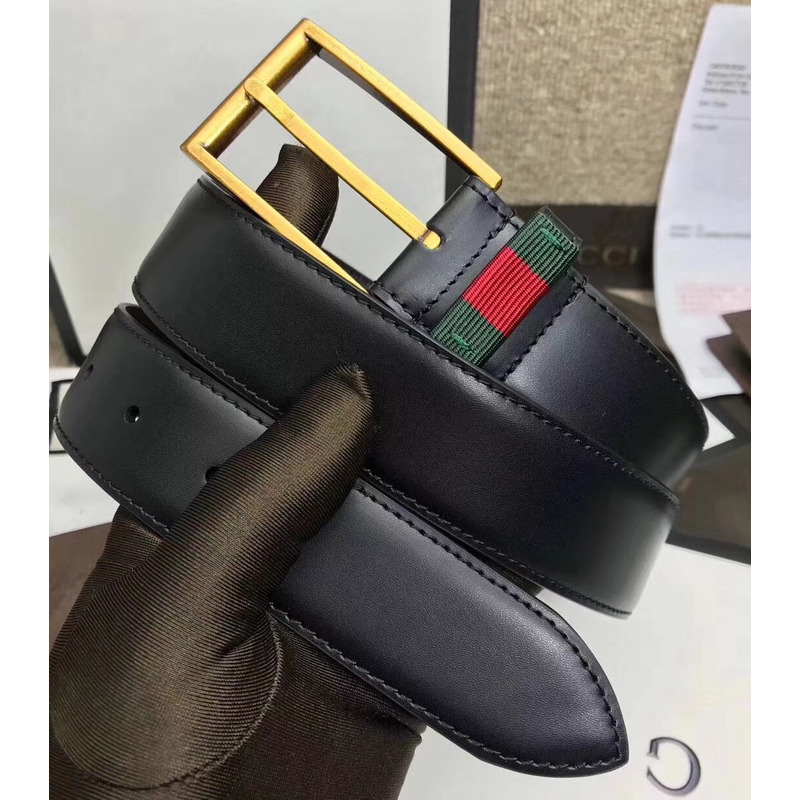 G*u*i leather belt with web