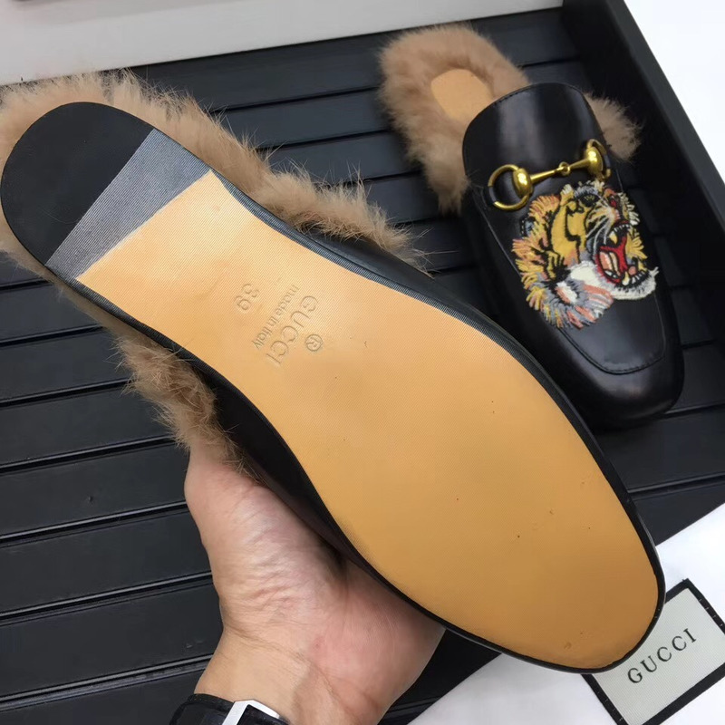 G*u*i black tiger princetown slip-on loafers