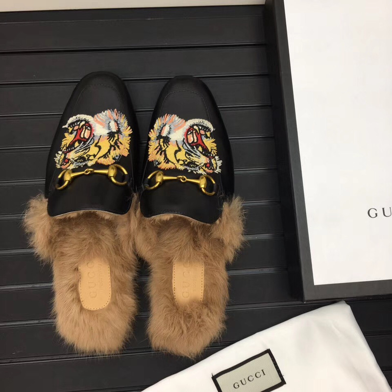 G*u*i black tiger princetown slip-on loafers