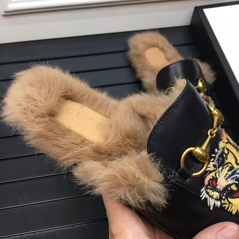 G*u*i black tiger princetown slip-on loafers