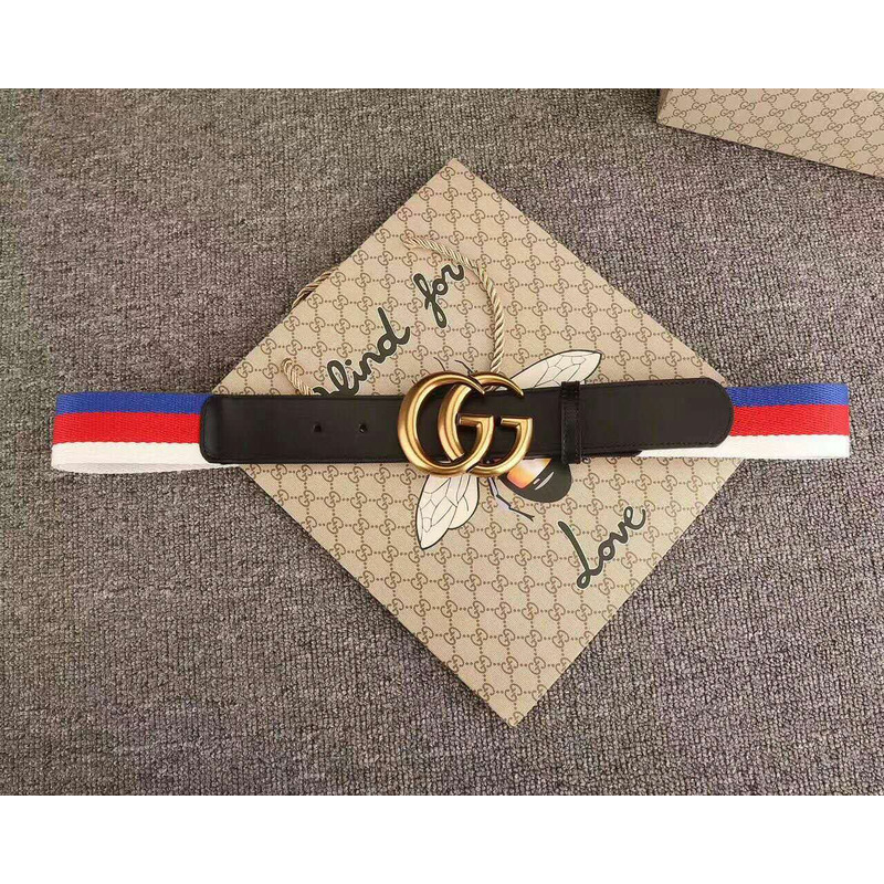 G*u*i web belt with double g buckle black