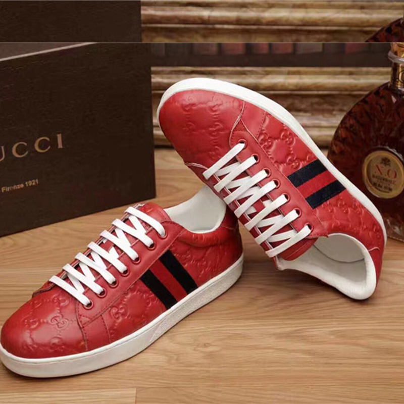 G*u*i red monogram sneakers