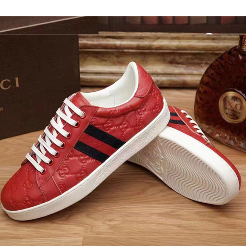 G*u*i red monogram sneakers