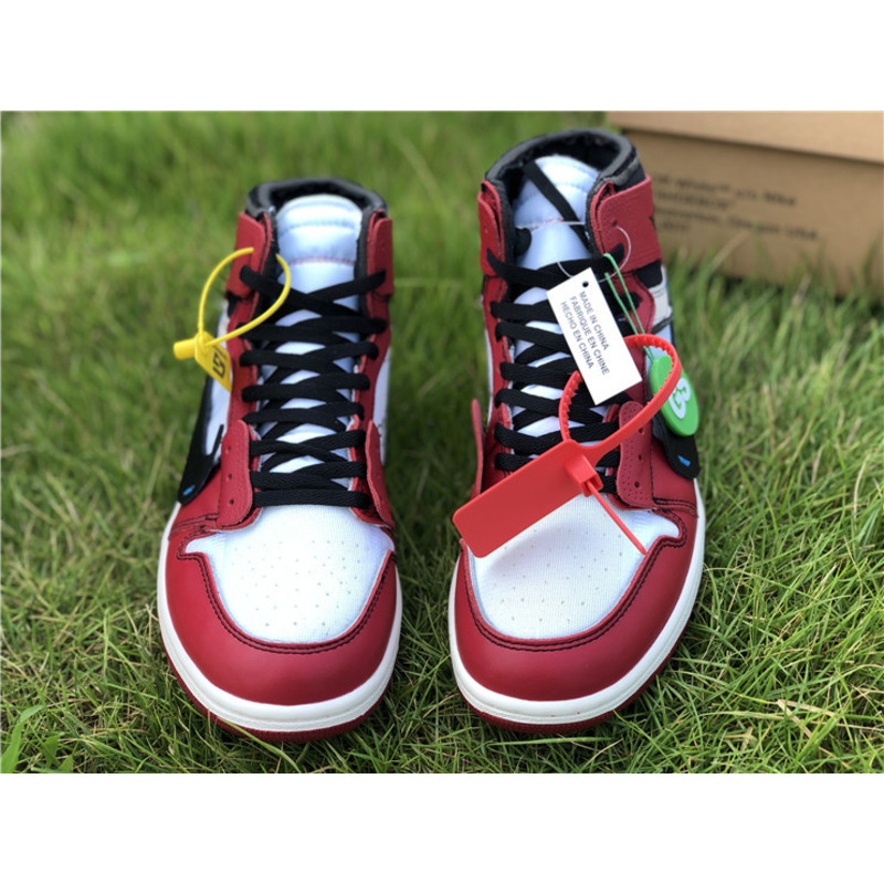 OFF White & NK x Air Jordan 1 GS 1985 Red Sneakers Men Women