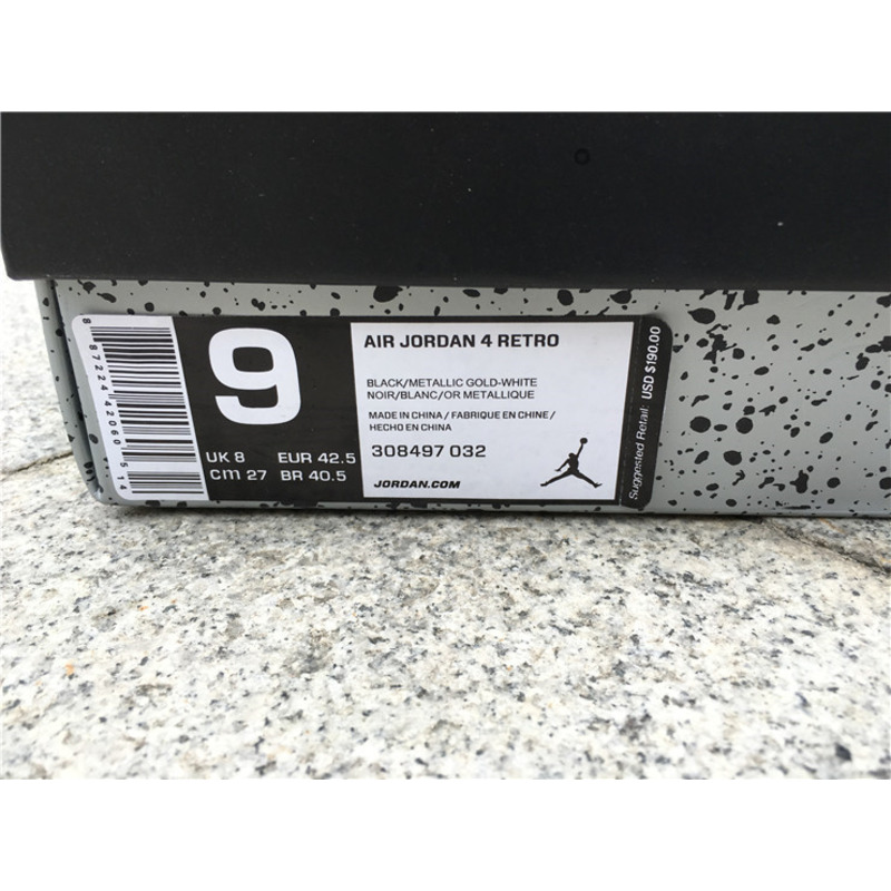 Air Jordan 4"Black Suede"308497 032 Sneakers Men