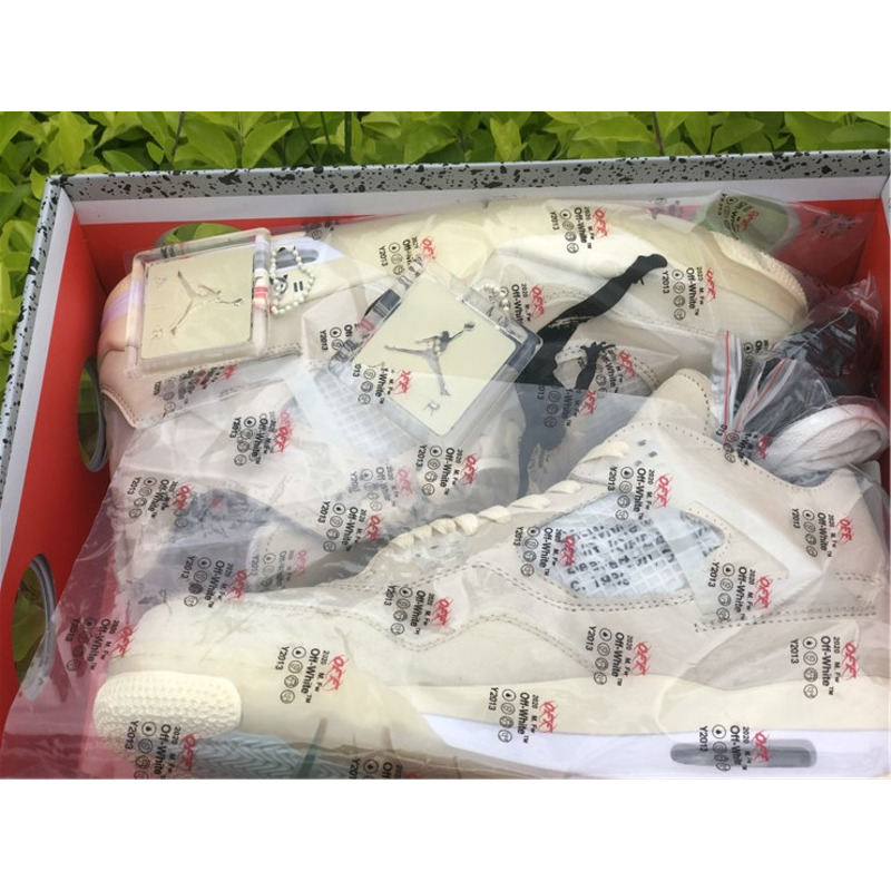 OFF White x Air Jordan 4 RETRO SP CV9388 100 Sneakers Men Women