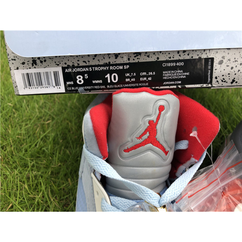 Trophy Room x Air Jordan 5"Ice Blue" Cl1899 400 Sneakers Men