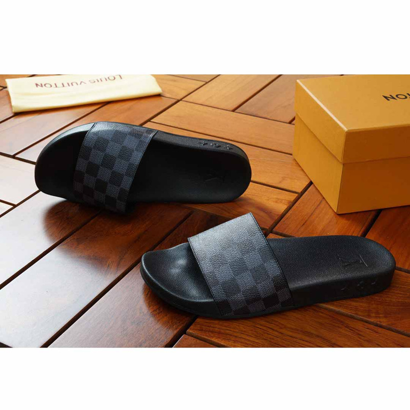 l**is V*t*n black damier sandals