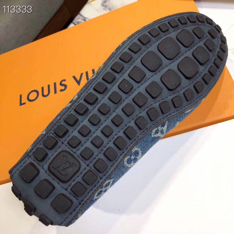 l**is V*t*n blue monogram canvas loafers