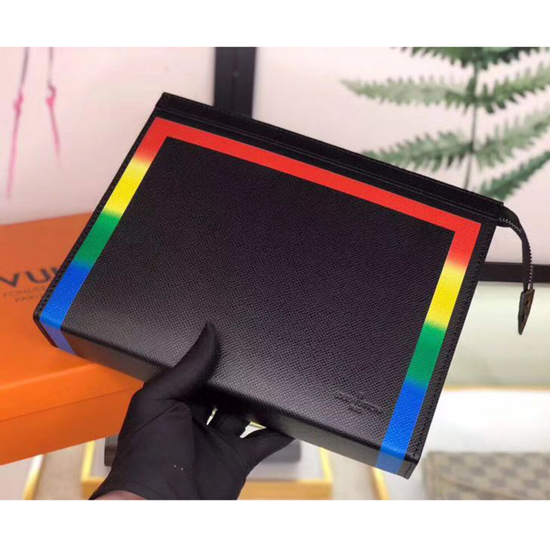 l**is V*t*n rainbow-colored outline pochette voyage mm