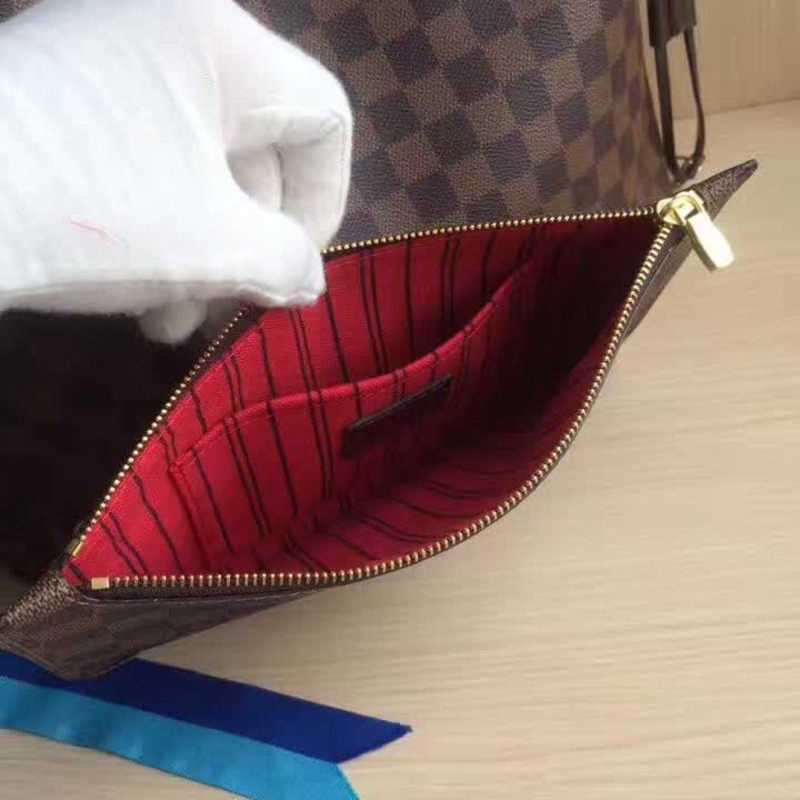 l**is V*t*n neverfull damier ebene mm cerise lining