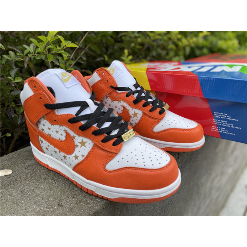 S*p*e x nike sb dunk high "stars orange" sneakers men women
