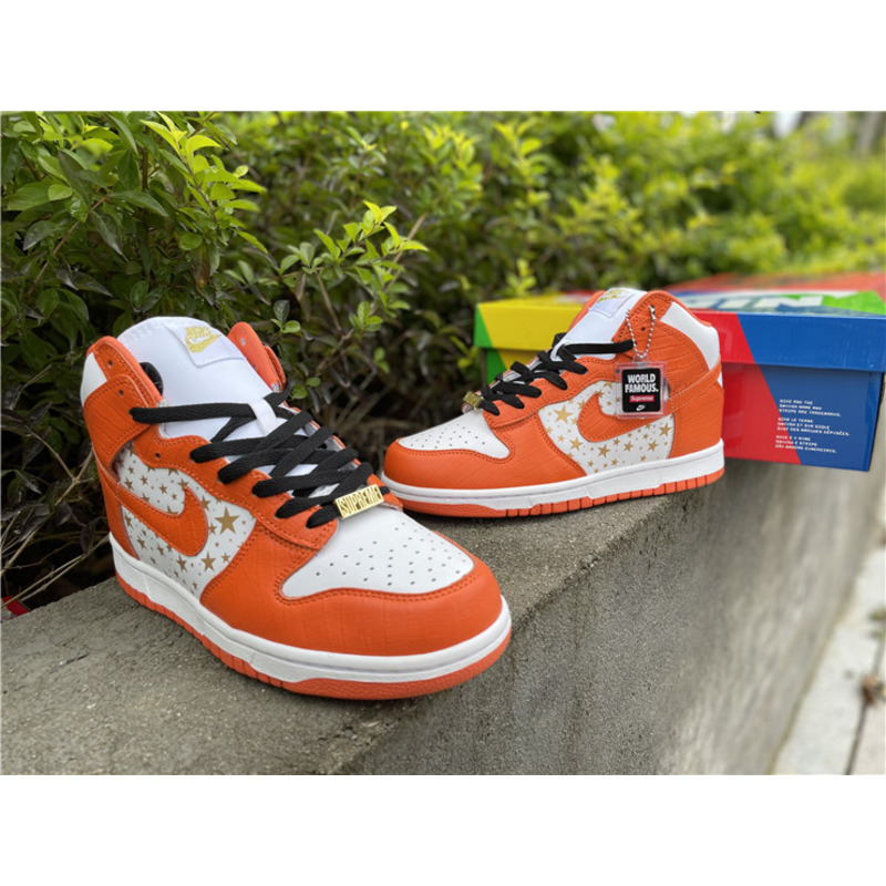 S*p*e x nike sb dunk high "stars orange" sneakers men women