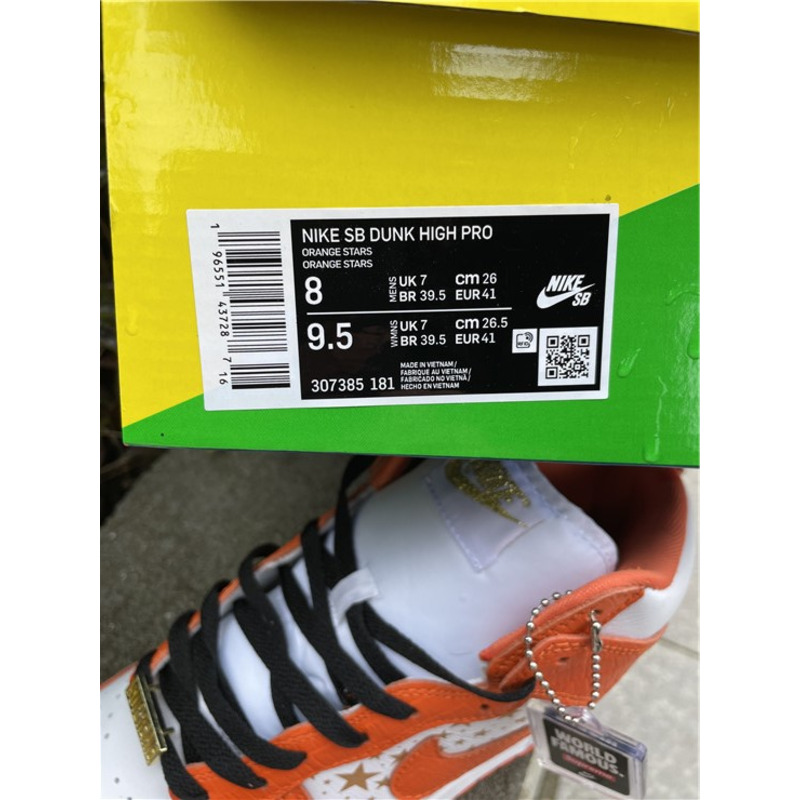 S*p*e x nike sb dunk high "stars orange" sneakers men women