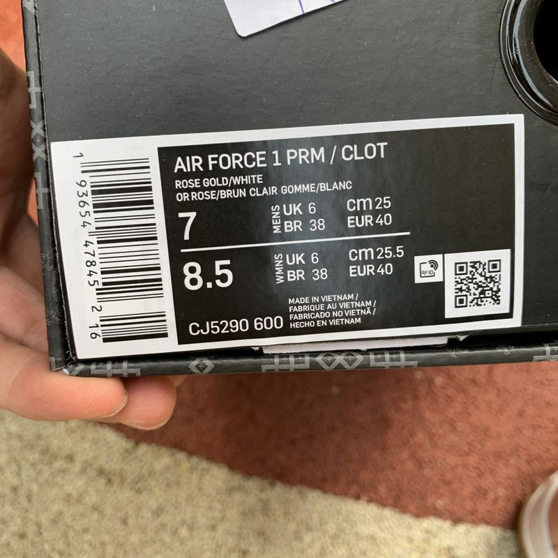 CLOT x Nike Air Force 1 Rose Gold Pink Silk CJ5290 600 Sneakers men women