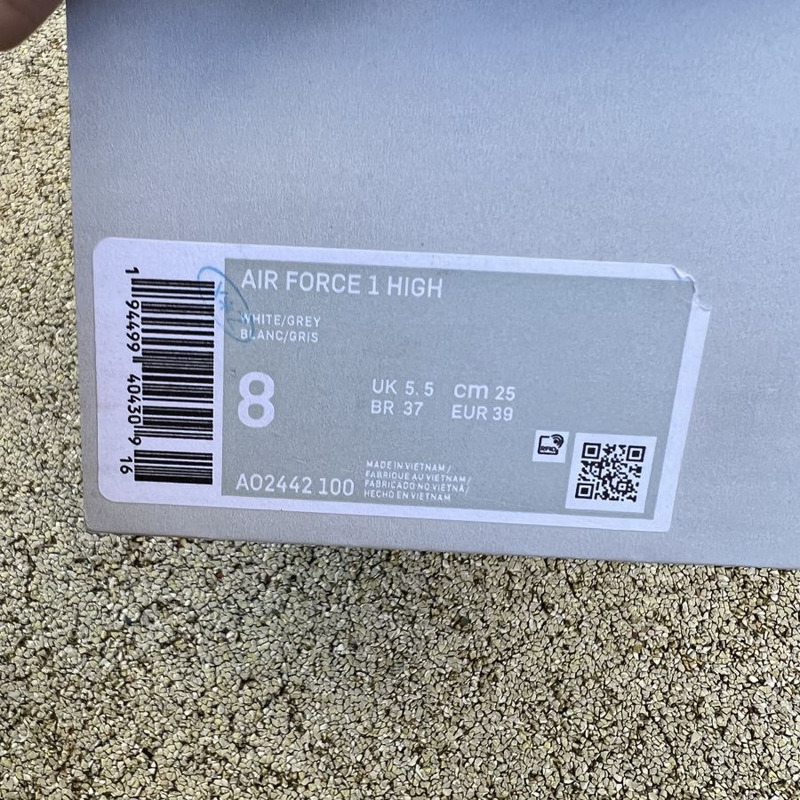 Nike Air Force 1 Black White gray AO2442 100 sneakers men