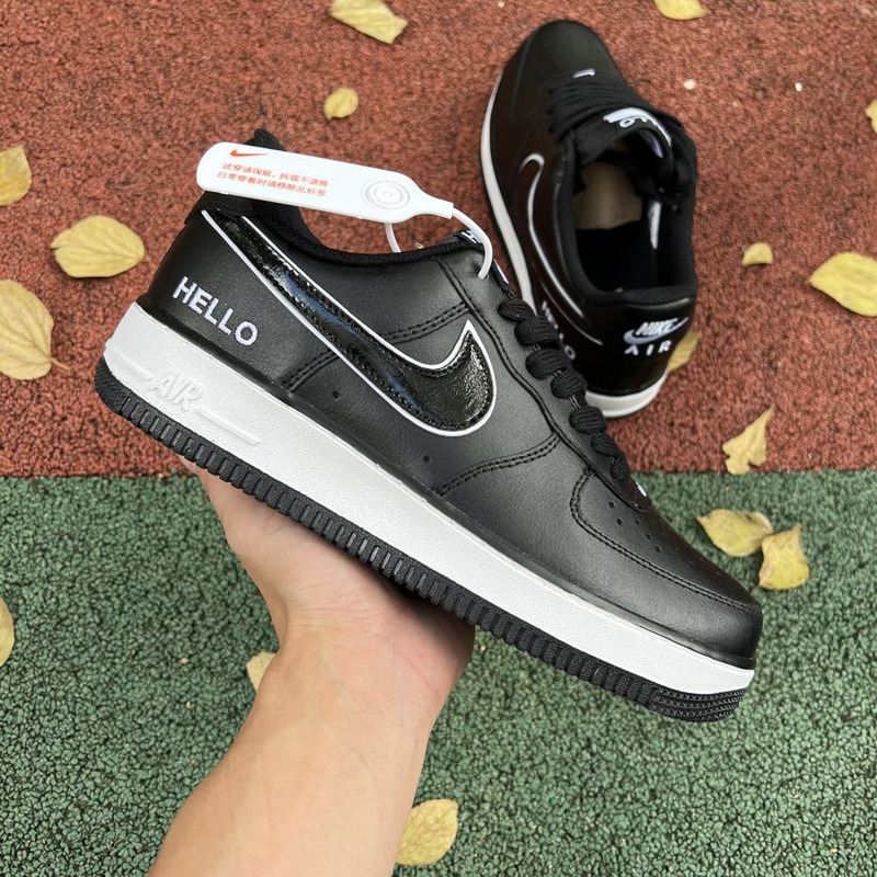 Nike Air Force 1 Low Black White Patent Leather Hook C20327 100 Sneakers men women
