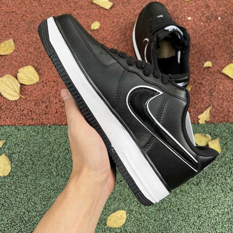 Nike Air Force 1 Low Black White Patent Leather Hook C20327 100 Sneakers men women