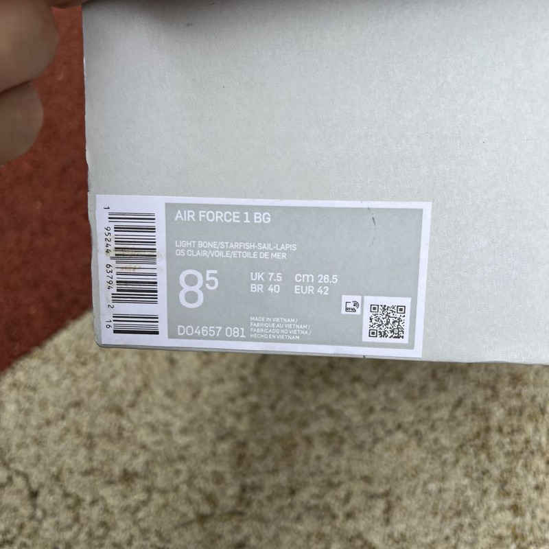 Nike Air Force 1 White gray orange corduroy DO4657 081 Sneakers men women