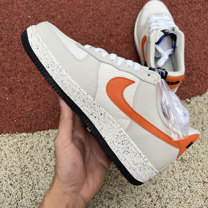 Nike Air Force 1 White gray orange corduroy DO4657 081 Sneakers men women