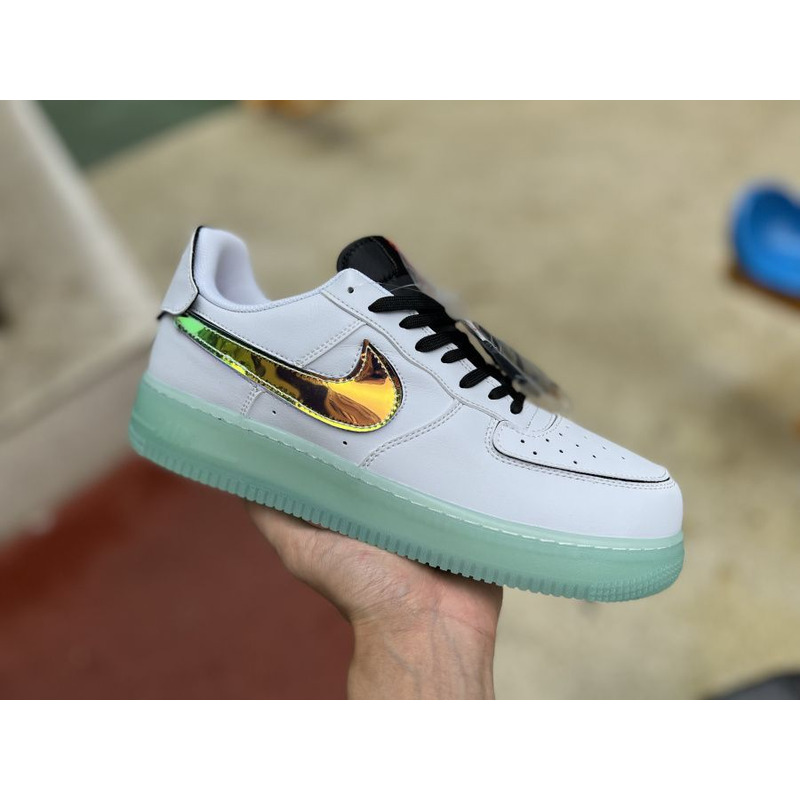 Nike Air Force 1 White Green Silver Hook Change Hook DH7341 100 Sneakers men women