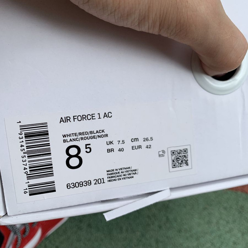 Nike Air Force 1 White Red 630939 201 Sneakers Men Women