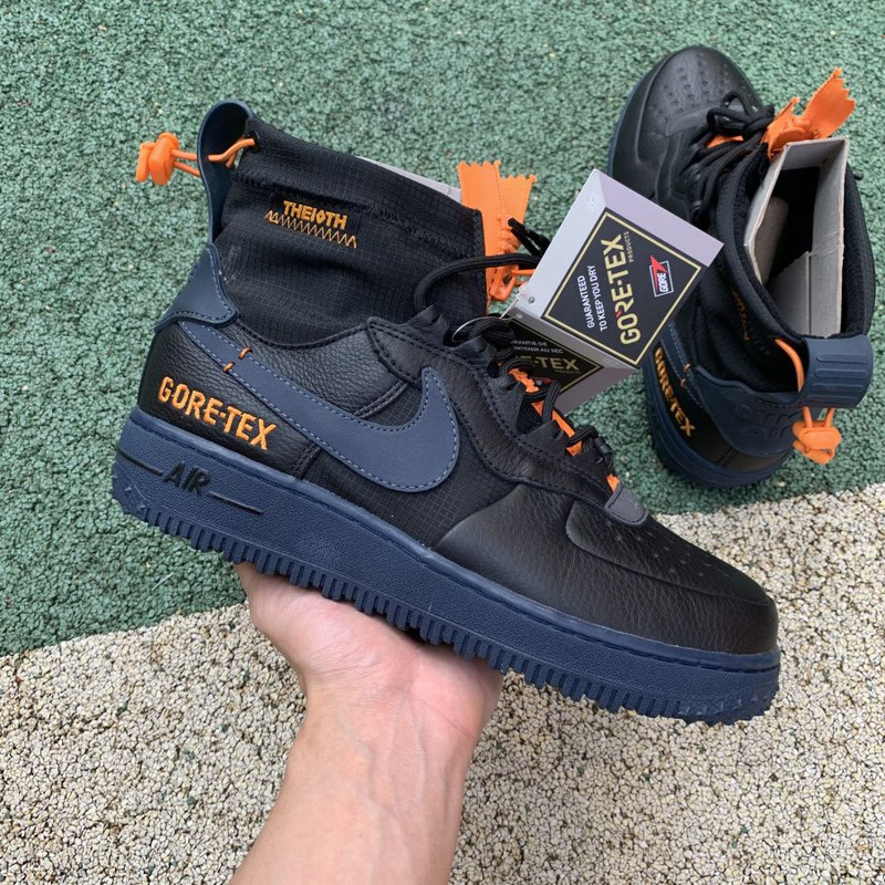 Nike Air Force 1 WTR GORE TEX Black Orange CQ7211 001 Sneakers men women